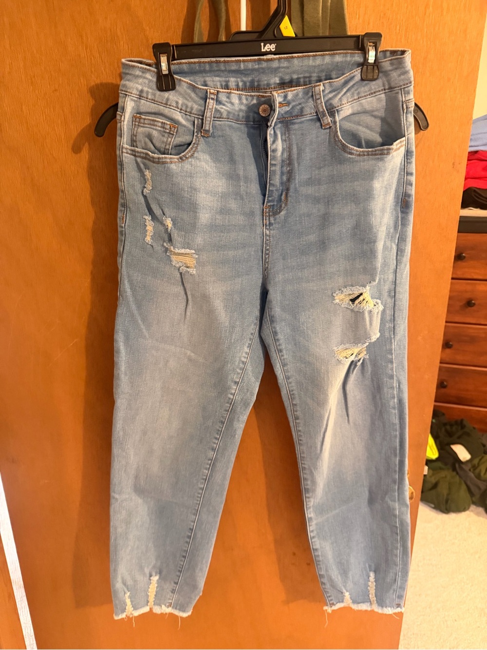 Light Wash Distressed Denim Jeans